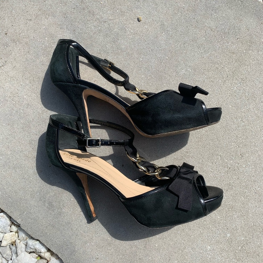 Kate Spade Glamour black open toe shoes. Size 7.5 - Picture 4 of 8